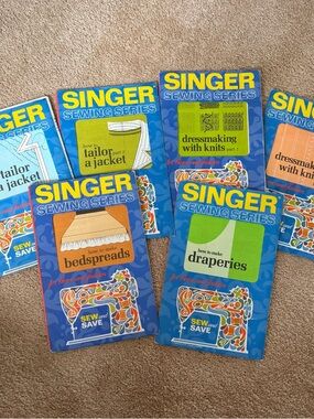 Vintage 1972 SINGER Sewing Series Book Set - Blue Covers (Assorted Titles)